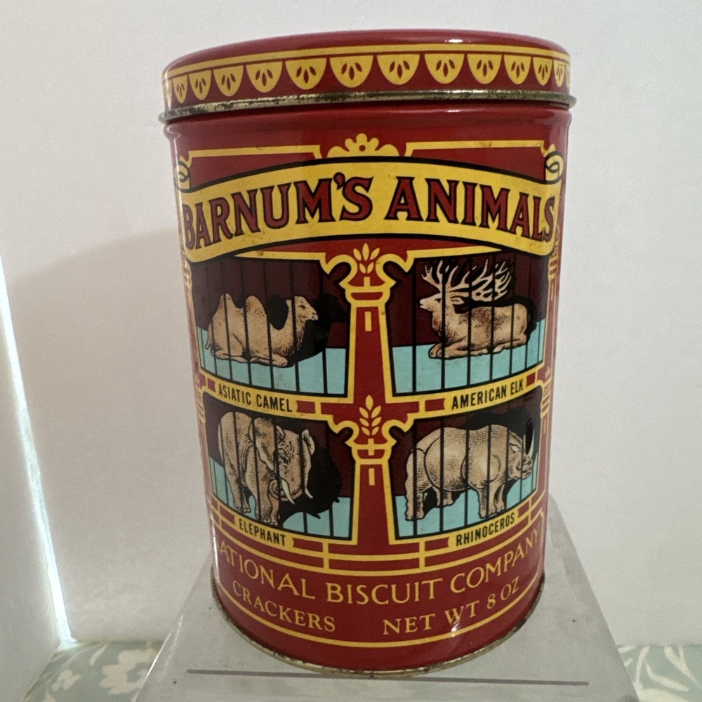 Vintage 1979 Nabisco Barnum's Animal Crackers Tin Can‎ Replica of 1914 Design